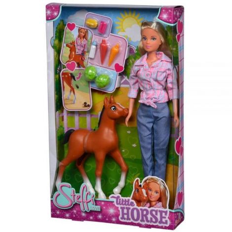Papusa Simba Steffi Love Little Horse 29 cm cu figurina si accesorii - poza 5