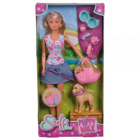 Papusa Simba Steffi Love Puppy Walk 29 cm cu 2 figurine si accesorii - poza 4
