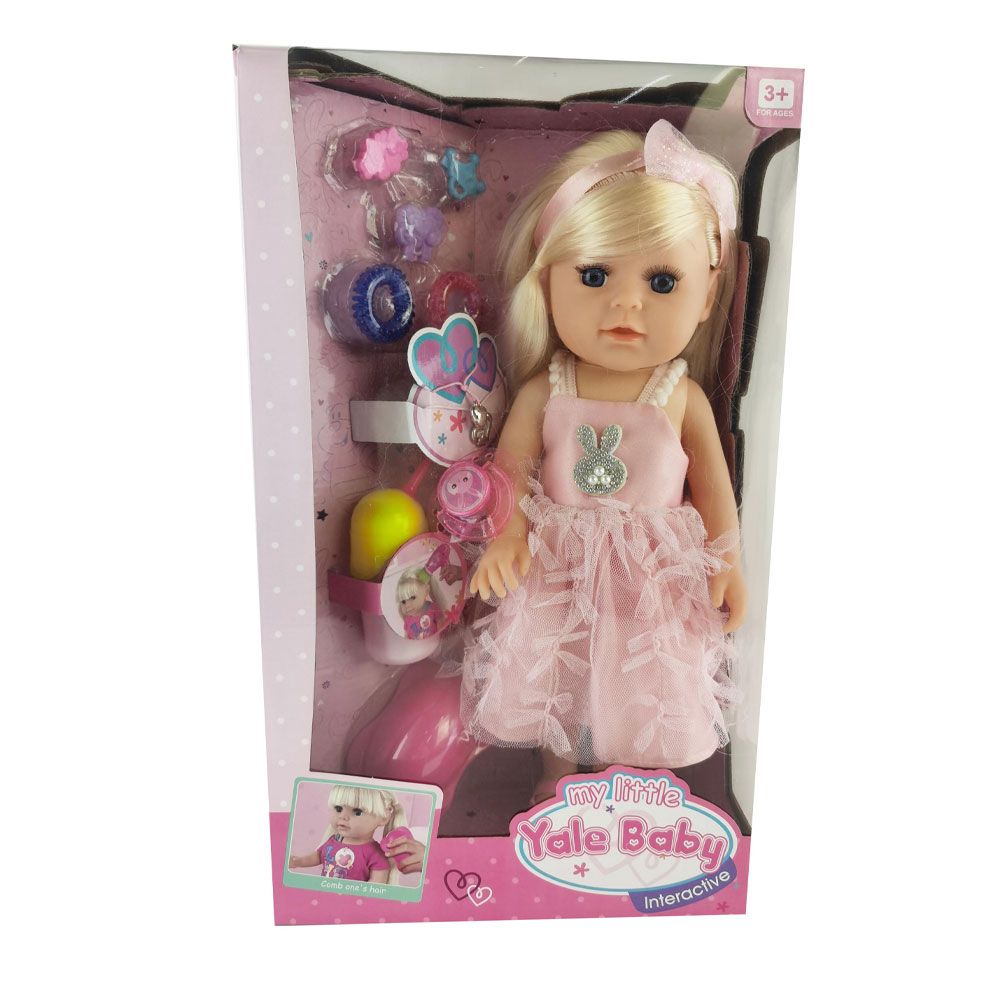 Papusa Yale Baby cu rochie iepuras 35 cm