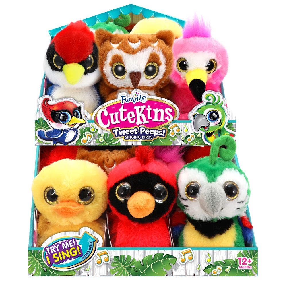 Pasare din plus cu sunete Cutekins Tweet Peeps 12 cm - poza 1