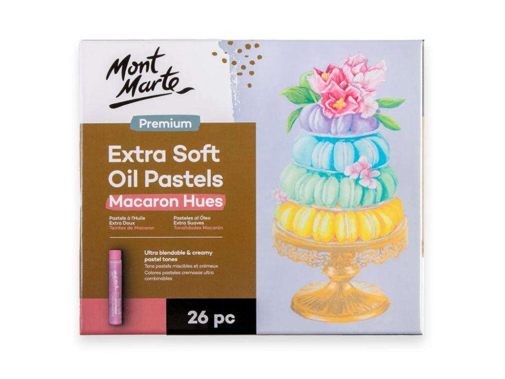 Pasteluri uleioase extra fine Mont Marte, 26 culori set, nuante pastelate