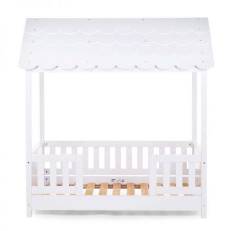 Pat Casuta Childhome cu protectii laterale 70x140 cm Lemn Alb - poza 3