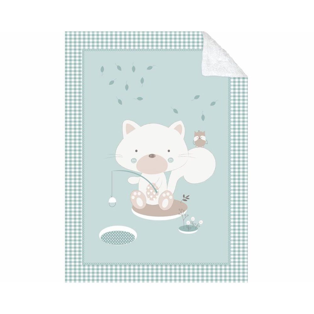 Patura pentru bebelusi 110 x 140 cm Kikka Polar Fisher Mint