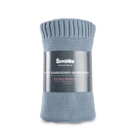 Paturica de bumbac si bambus Sensillo 100x80 cm Jeans - poza 2
