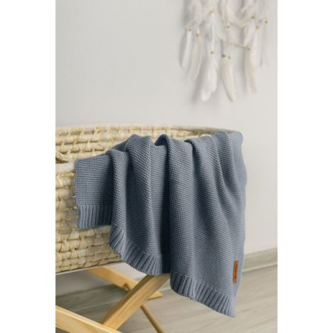 Paturica de bumbac si bambus Sensillo 100x80 cm Jeans - poza 4