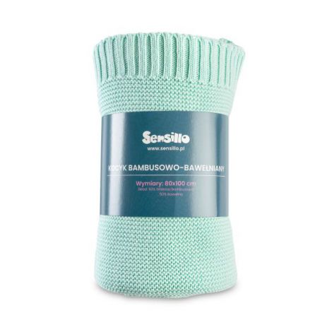 Paturica de bumbac si bambus Sensillo 100x80 cm Menta - poza 2