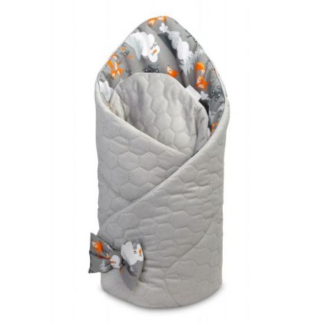 Paturica nou-nascut Sensillo Velvet Wrap Gri Munti 75x75 cm - poza 3