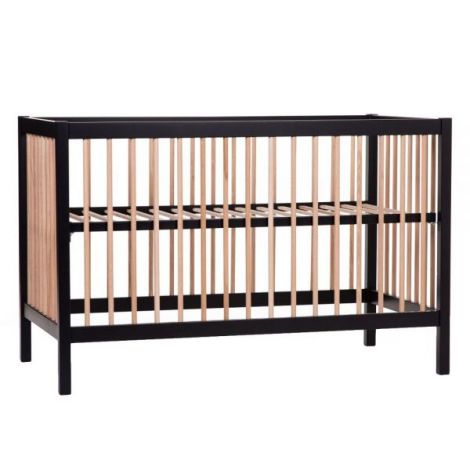 Patut Childhome Cot 97 Fag 60x120 cm, Natural Negru - poza 1