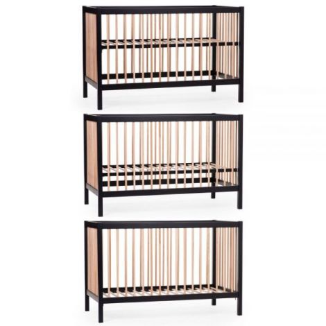 Patut Childhome Cot 97 Fag 60x120 cm, Natural Negru - poza 2