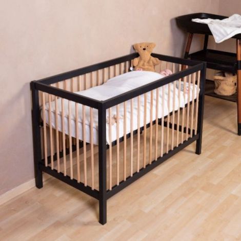 Patut Childhome Cot 97 Fag 60x120 cm, Natural Negru - poza 4