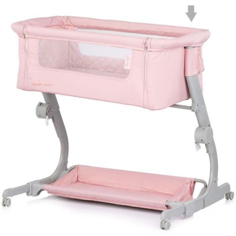 Patut co-sleeper Chipolino Eleganza cu laterala culisanta pink marshmallow - poza 3