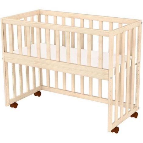 Patut copii din lemn co-sleeper Hubners Eva 94x46 cm natur - poza 1