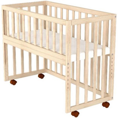 Patut copii din lemn co-sleeper Hubners Eva 94x46 cm natur - poza 2
