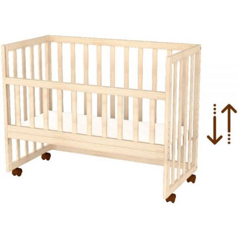 Patut copii din lemn co-sleeper Hubners Eva 94x46 cm natur - poza 3