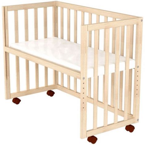 Patut copii din lemn co-sleeper Hubners Eva 94x46 cm natur - poza 5
