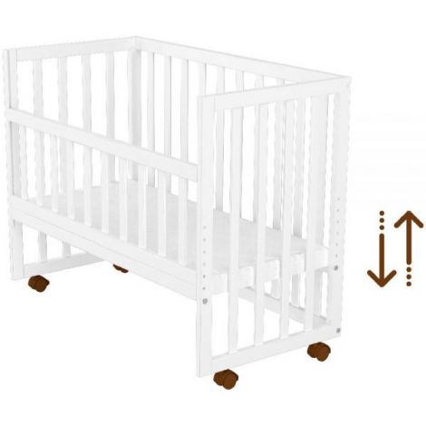 Patut copii din lemn co-sleeper Hubners Matei 94x46 cm alb - poza 4