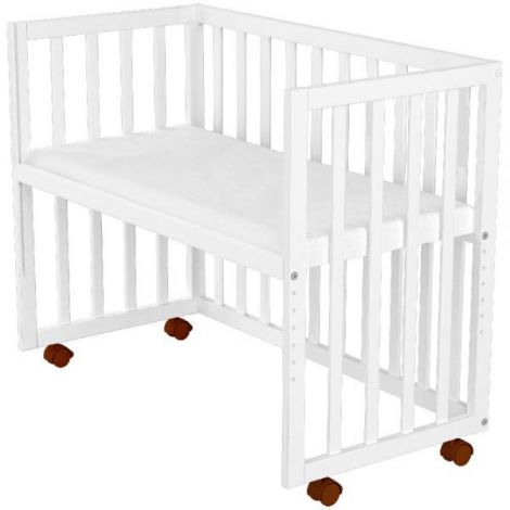 Patut copii din lemn co-sleeper Hubners Matei 94x46 cm alb - poza 5