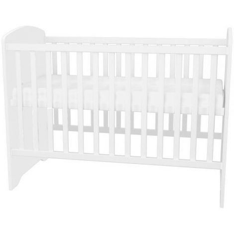 Patut copii din lemn cu sertar Hubners Matei 120x60 cm alb cu stelute - poza 5