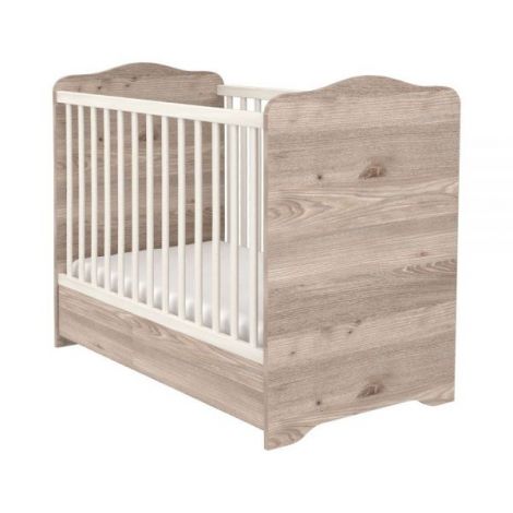 Patut copii din lemn cu sertar Hubners Sofia 120x60 cm crem nisip - poza 2