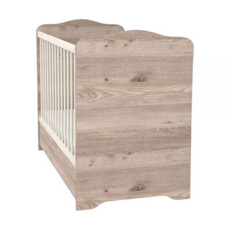 Patut copii din lemn cu sertar Hubners Sofia 120x60 cm crem nisip - poza 3