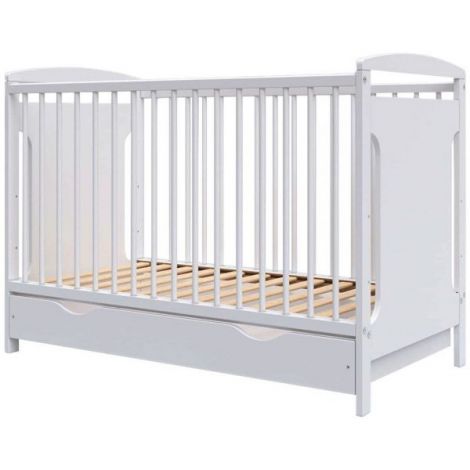 Patut copii din lemn Hubners Karly 120x60 alb cu sertar - poza 1