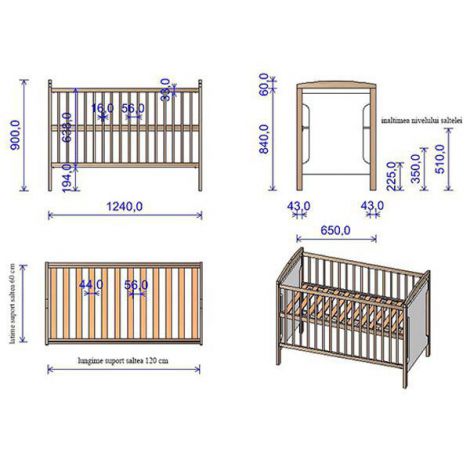 Patut copii din lemn Hubners Karly 120x60 cm alb - poza 2