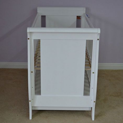 Patut copii din lemn Hubners Mira 120x60 cm alb cu sertar - poza 4