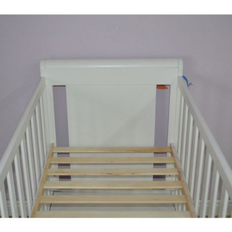 Patut copii din lemn Hubners Mira 120x60 cm alb cu sertar - poza 5