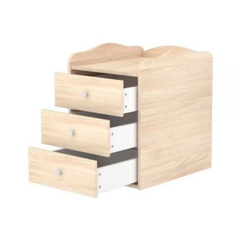 Patut copii transformabil din lemn cu 4 sertare Hubners Eva Kombi 120x60 cm natur - poza 3