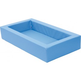 Patut pentru cresa, albastru deschis, 140 x 75 x 25 cm, din spuma, cu saltea 8 cm grosime inclusa