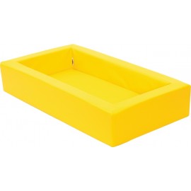 Patut pentru cresa, galben, 140 x 75 x 25 cm, din spuma, cu saltea 8 cm grosime inclusa - poza 1