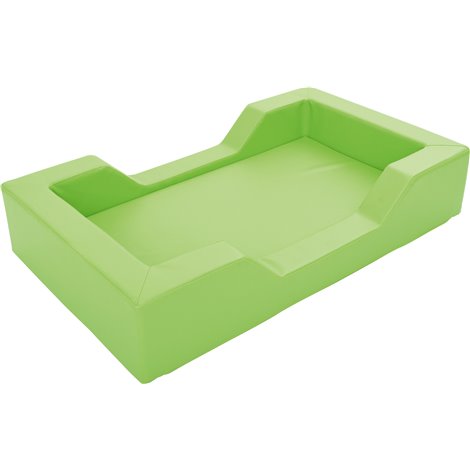 Patut pentru cresa verde lime, 128 x 75 x 25 cm, din spuma, cu decupaj pentru acces, saltea 8 cm grosime inclusa, stivuibil - poza 2