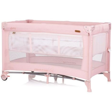Patut pliabil Chipolino Glory cu laterala culisanta pink marshmallow - poza 2