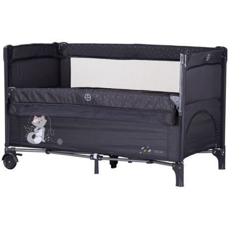 Patut pliabil Chipolino Relax anthracite cu laterala culisanta - poza 1