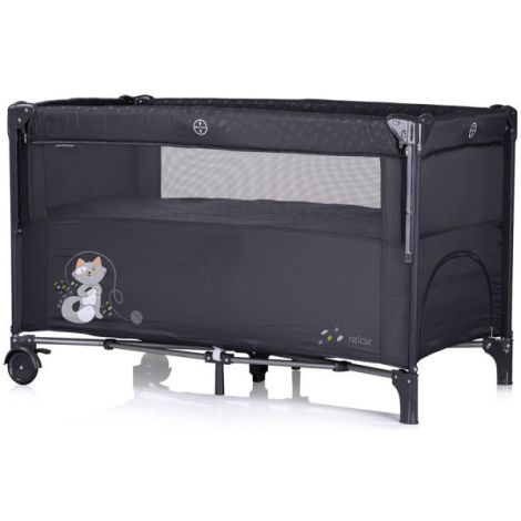Patut pliabil Chipolino Relax anthracite cu laterala culisanta - poza 2