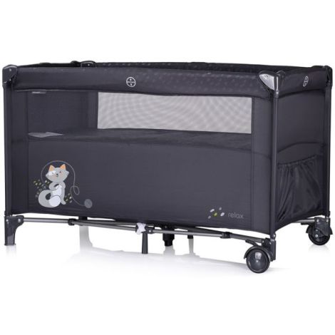Patut pliabil Chipolino Relax anthracite cu laterala culisanta - poza 3