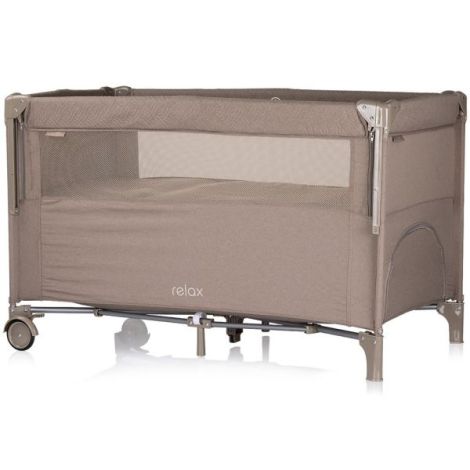 Patut pliabil Chipolino Relax tiramisu linen cu laterala culisanta - poza 2
