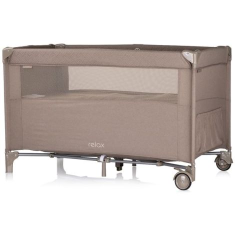 Patut pliabil Chipolino Relax tiramisu linen cu laterala culisanta - poza 3