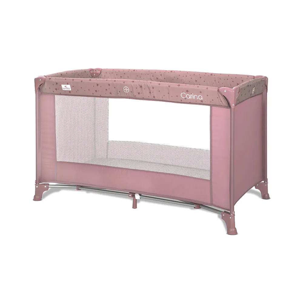 Patut Pliabil cu 1 nivel Lorelli Classic Carina Pink Stars - poza 1