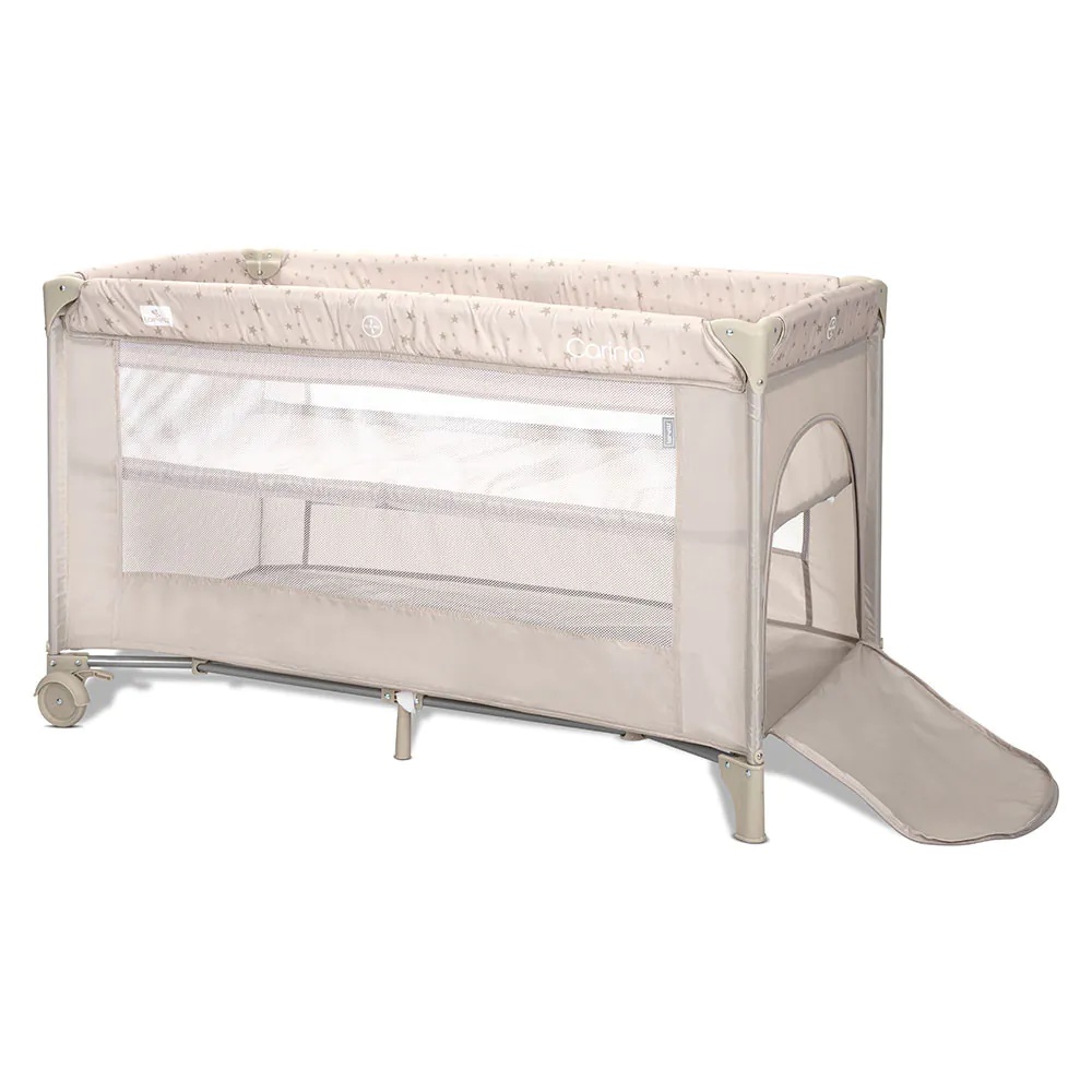 Patut Pliabil cu 2 niveluri Lorelli Classic Carina Beige Stars - poza 4