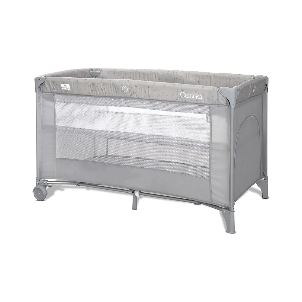 Patut Pliabil cu 2 niveluri Lorelli Classic Carina Grey Stars - poza 1