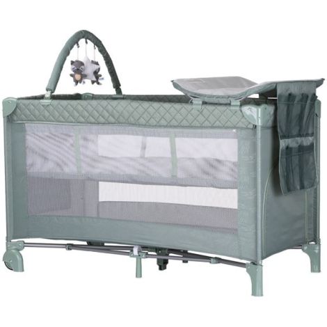 Patut pliabil cu saltea de infasat Chipolino Luna basil - poza 1