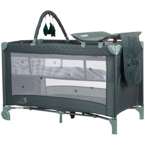 Patut pliabil cu saltea de infasat Chipolino Luna pastel green - poza 1