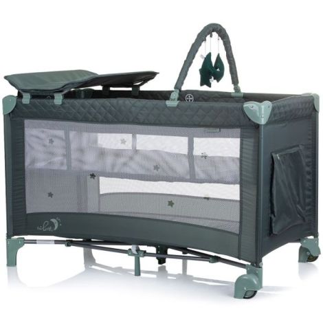 Patut pliabil cu saltea de infasat Chipolino Luna pastel green - poza 2
