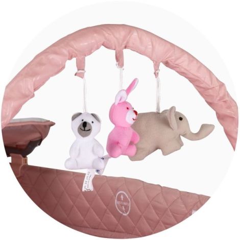 Patut pliabil cu saltea de infasat Chipolino Luna pink marshmallow - poza 3