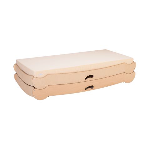 Patut stivuibil din lemn 63 x 136 x 15 cm, cu saltea 8 cm inaltime inclusa - poza 2