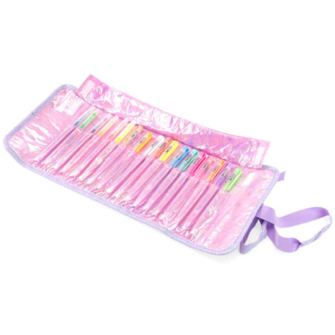 Penar rulabil Girabrilla , cu paiete reversibile si set 12 pixuri gel + 6 markere duble - poza 3
