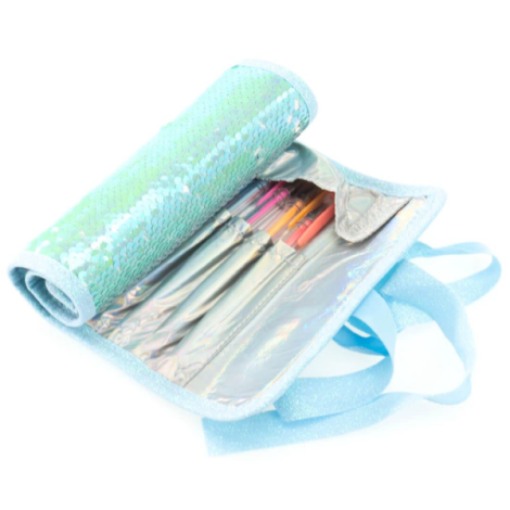 Penar rulabil Girabrilla , cu paiete reversibile si set 12 pixuri gel + 6 markere duble - poza 2