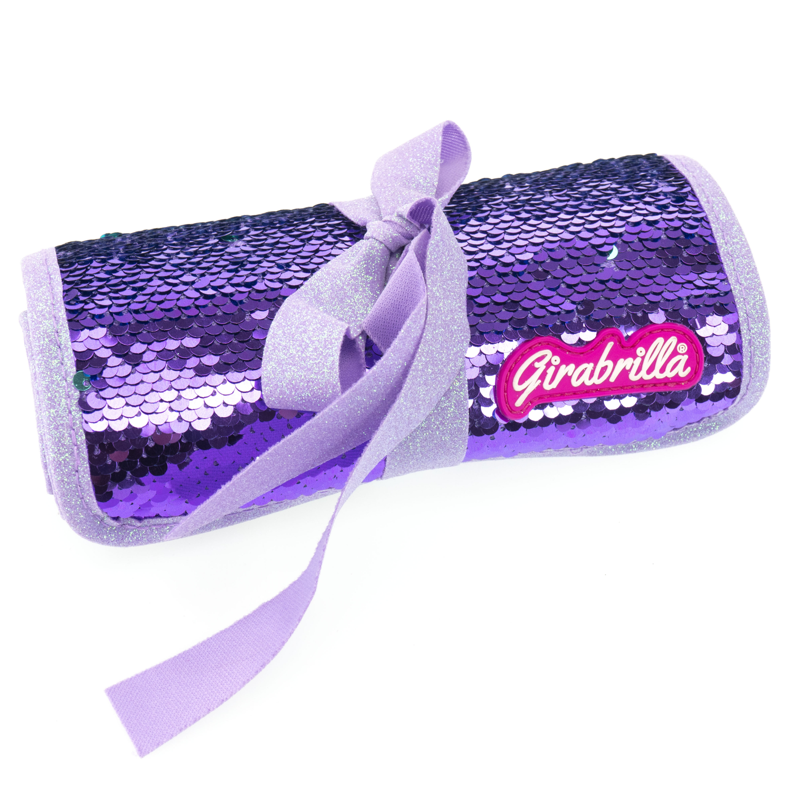 Penar rulabil Girabrilla - cu paiete reversibile si set 12 pixuri gel + 6 markere duble Purple