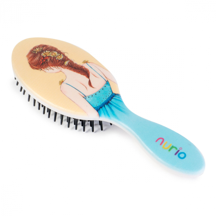 Perie de Par pentru Copii cu Fetita 16.5 cm Galben - Nurio